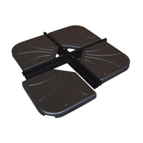 PAR-BEC047-N Pied de parasol ciment couleur noir jeu de 4 dalles