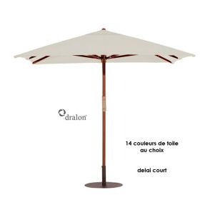 PAR-C3000020-40P Parasol carre 300x300 cm mat en bois avec ou sans volant, pied en option