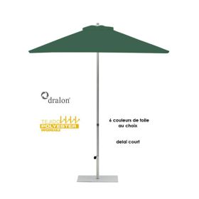 PAR-C2000021-41P Parasol carre 2x2 metres mat inox avec ou sans volant, pied en option