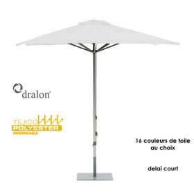 PAR-C2500020-40P Parasol carre 250x250 cm mat aluminium avec ou sans volant, pied en option