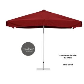 PAR-C300020-40P Parasol carre 300x300 cm mat aluminium avec ou sans volant, pied en option