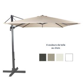 PAR-C3005020P Parasol 300x300 cm alu mat lateral anthracite avec inclinaison avec pied en option