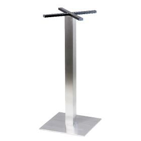 PCH-219 Pied de table haute mange debout en inox brossé base carrée