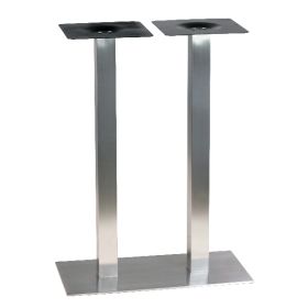 PCH-2419 Piètement de table haute en inox brossé ultra plat pour 4 personnes