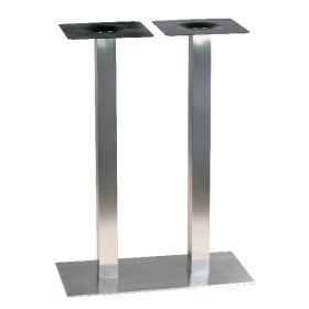 PCH-2487  Piètement de table hauteur 87 cm en inox brossé ultra plat pour 4 personnes