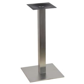 PCH-287 Pied de table haute mange debout hauteur 87 cm en inox brossé base carrée