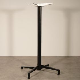 PRA-266N Piètement de table mange debout en alu noir encastrable et mécanisme pliant