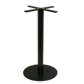 PZN-220 Piètement de table mange debout base ronde en acier noir ultra plat