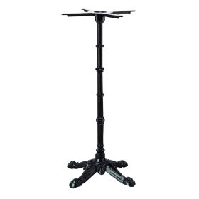 PZN-249 Pied bistrot haut mange debout 4 branches en fonte d'acier couleur noir