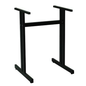 PZN-TT22  Piètement de table avec barre de renfort en acier noir pour table 2 personnes