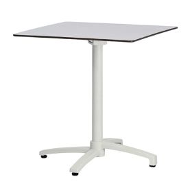TRZ-K10 Table pliante et encastrable pied couleur blanc plateau compact au choix