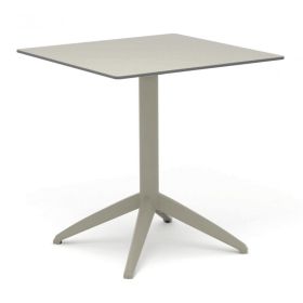 TRZ-34C-60-T Table industrielle 60x60cm pliante et encastrable plateau et pied couleur taupe assortis