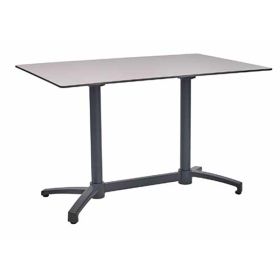 TRZ-K12 Table rectangulaire pliante et encastrable pied couleur anthracite plateau compact au choix